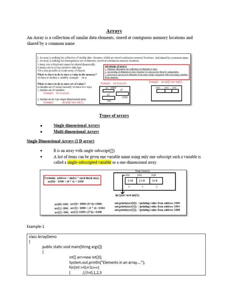 Arrays-1 | PDF | Variable (Computer Science) | Computer Engineering