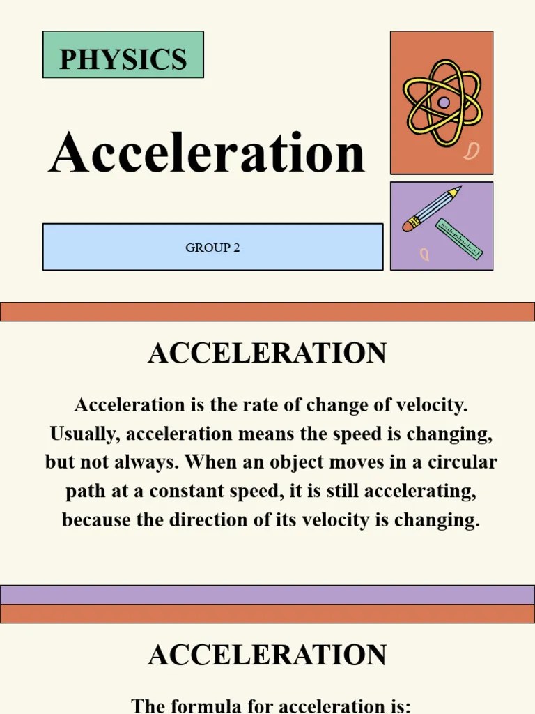 PHYSICS Acceleration | PDF | Teaching Methods & Materials | Technology & Engineering