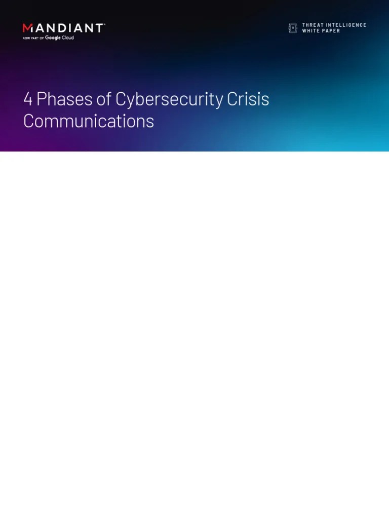 4 Phases Of Cybersecurity Crisis Communications Tda Cyber Snapshot ...