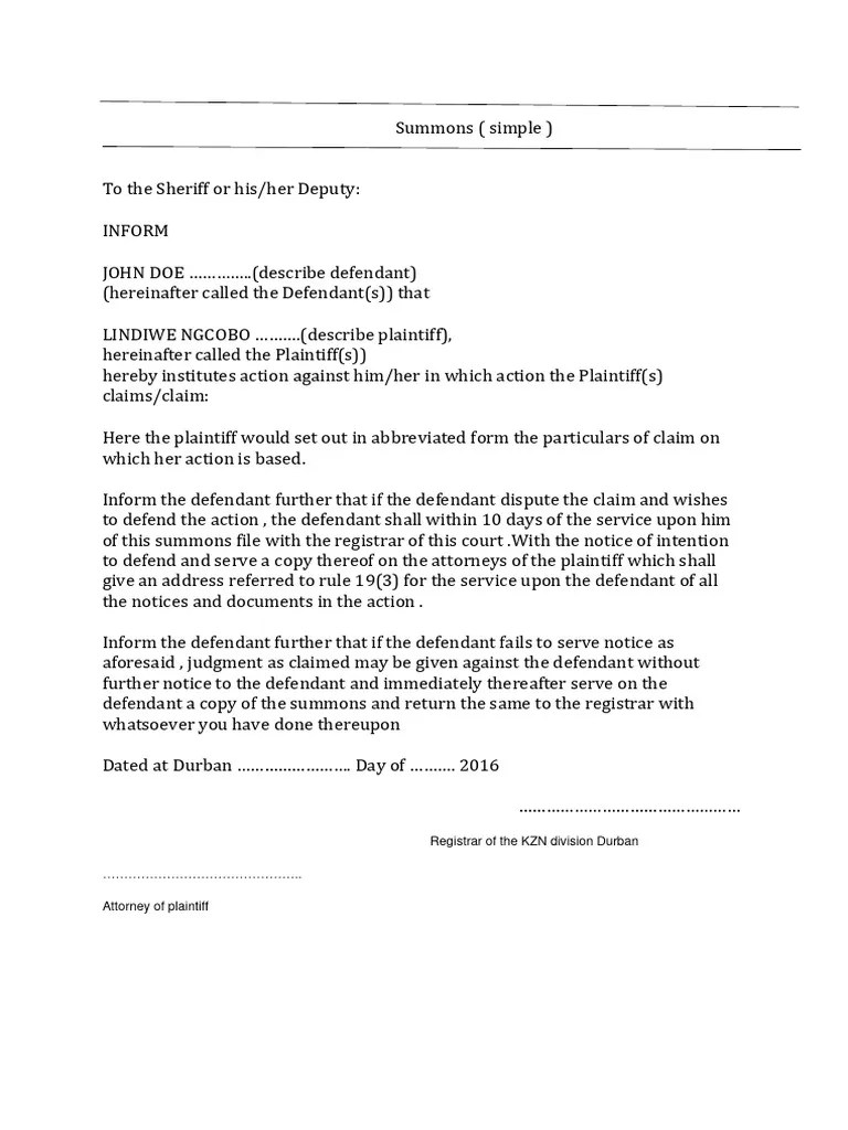 Drafting For Civil Procedure | PDF | Affidavit | Summons