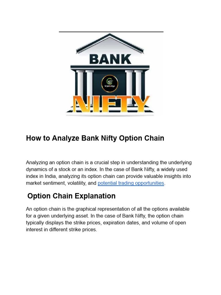 How To Analyze Bank Nifty Option Chain | PDF | Option (Finance) | Put ...