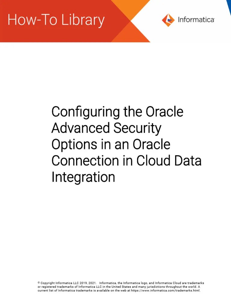 Configuring The Oracle Advanced Security Options In An Oracle ...