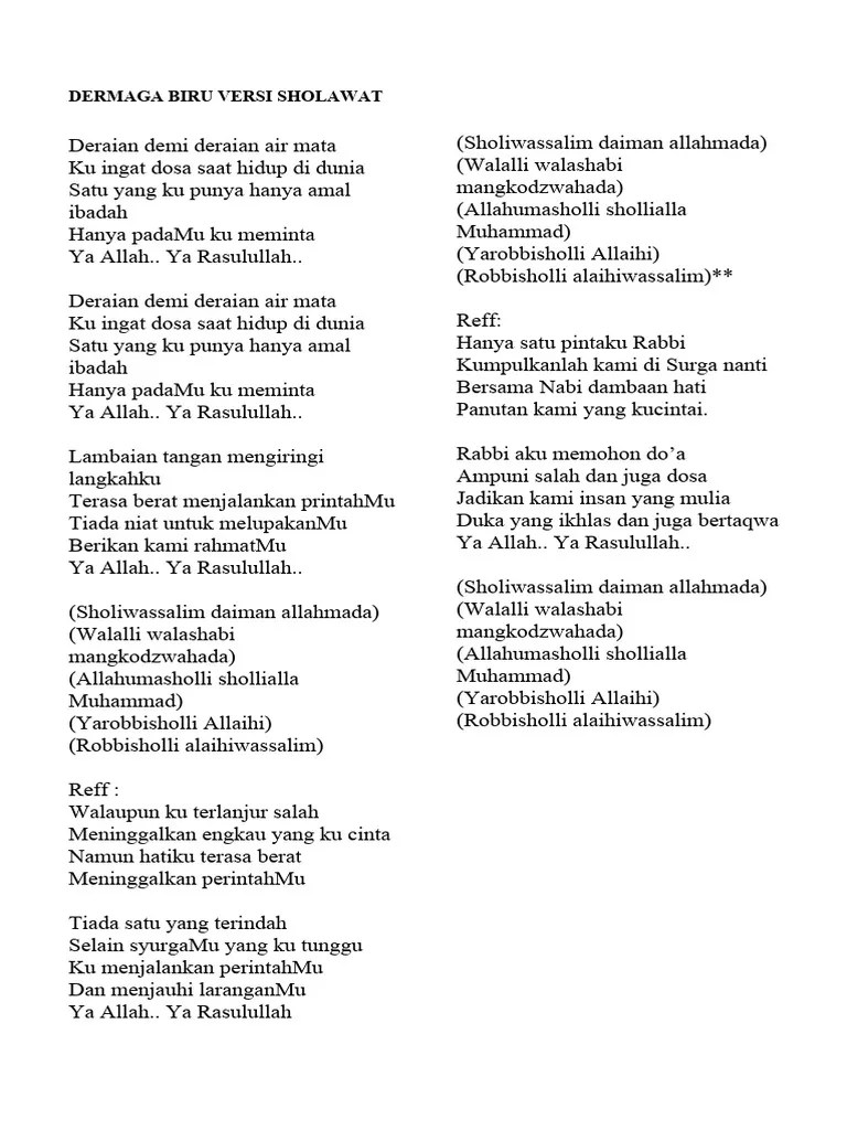 Dermaga Biru Versi Sholawat | PDF