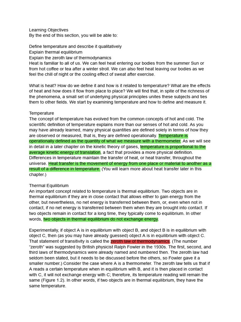 Temperature And Temperature Scales | PDF | Temperature | Heat