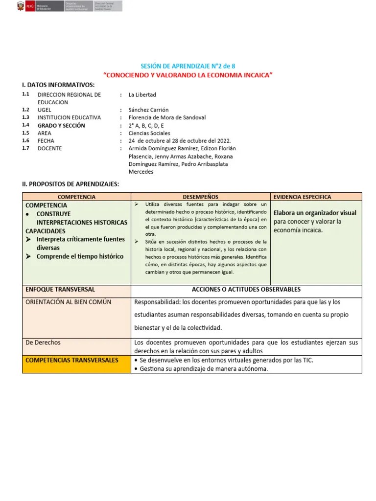 Sesión 02 De 8 CC - SS 2° | PDF | Evaluación | Maestros
