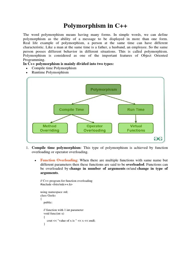Polymorphism In C | PDF | Inheritance (Object Oriented Programming ...