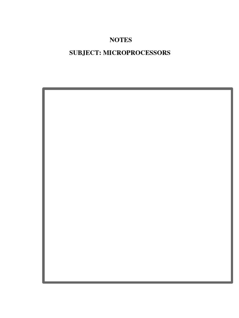Full Notes Microprocessor | Download Free PDF | Microprocessor ...
