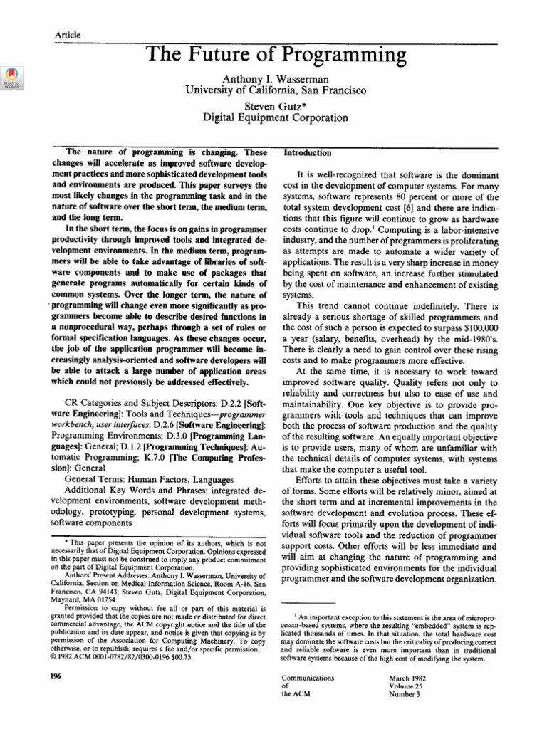 The Future Of Programming | PDF | Programming | Computer Program