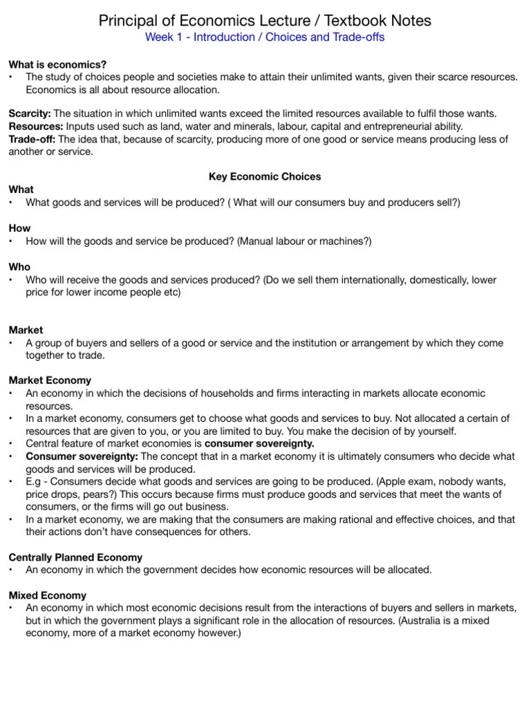 Principles Of Economic Lecture Notes | PDF | Demand | Elasticity ...