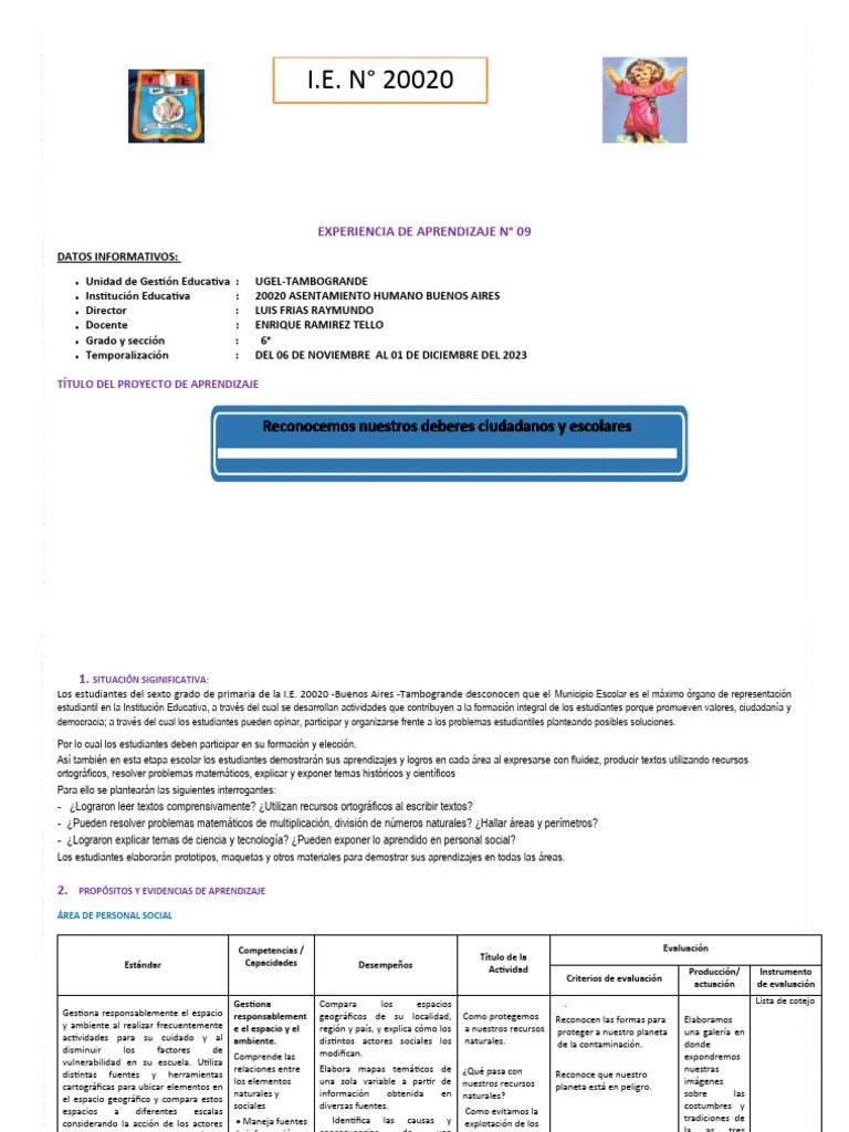 PROYECTO DE APRENDIZAJE N°08-2023 (2) | PDF | Números | Evaluación