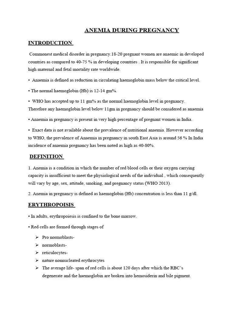 Anemia During Pregnancy | PDF | Anemia | Hemoglobin
