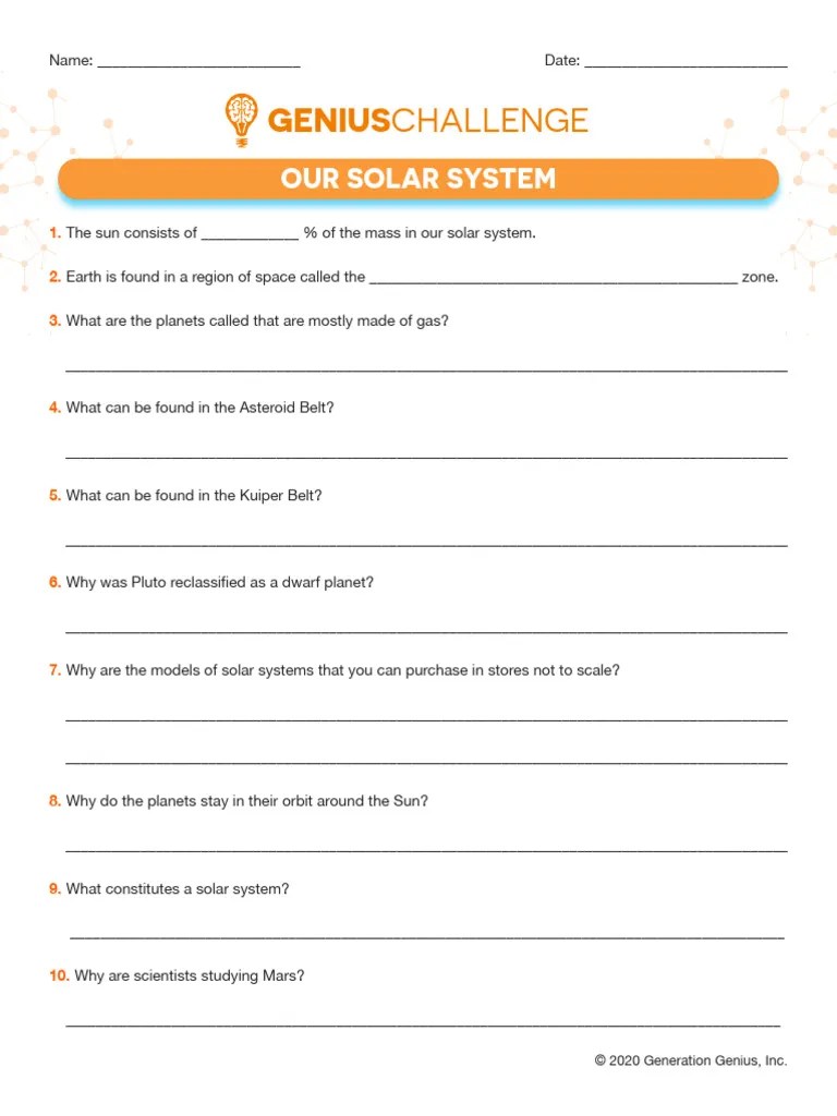 GG Solar System Quiz | PDF