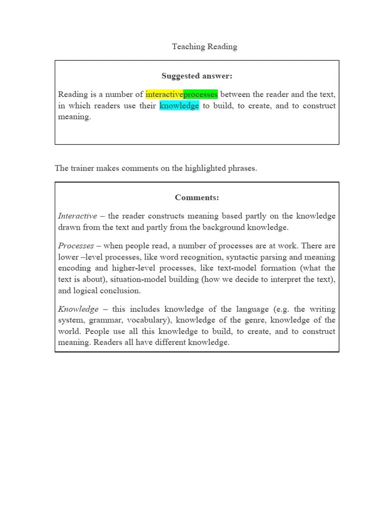 Teaching Reading | PDF | Reading Comprehension | Speed Reading