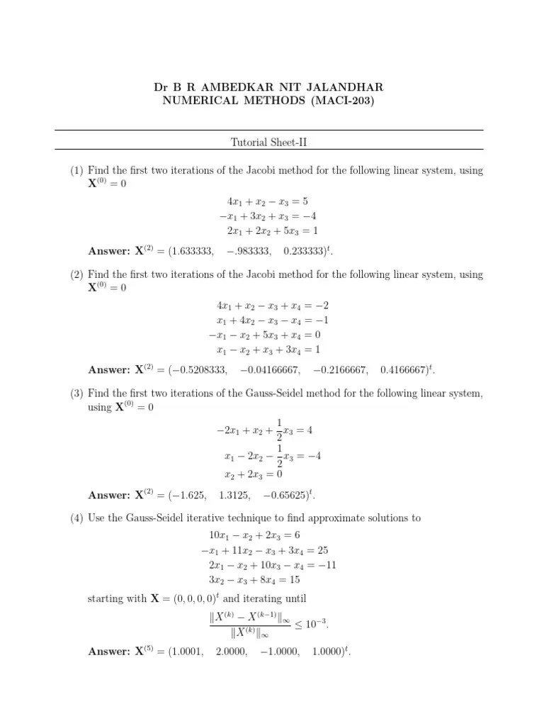 Tutorial Sheet 2 | PDF | Eigenvalues And Eigenvectors | Mathematical ...