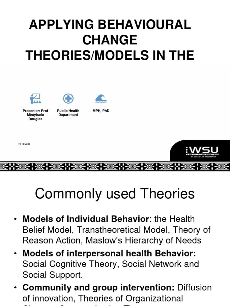 Applying Behavioural Change Theories - 2 | PDF