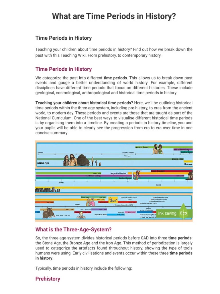 What Are Time Periods In History - Time Periods For Kids | PDF | Ancient History | Europe