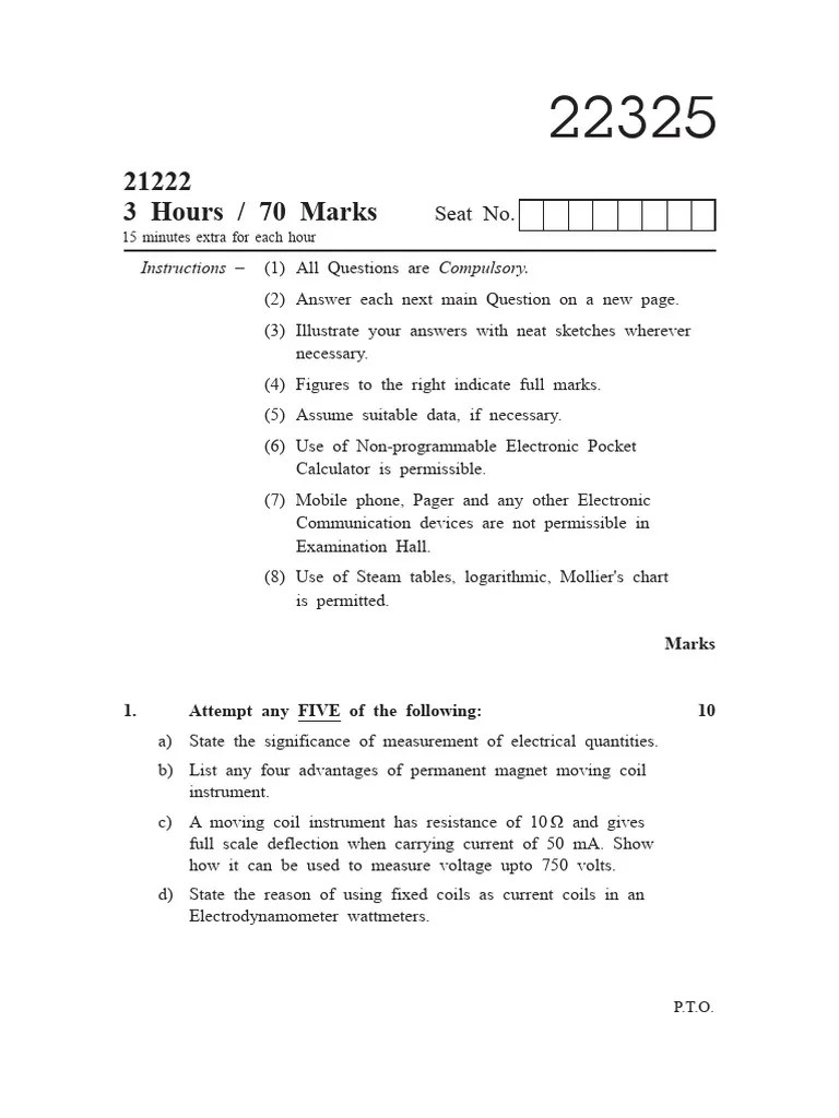 2022 Summer Question Paper (Msbte Study Resources) | Download Free PDF ...