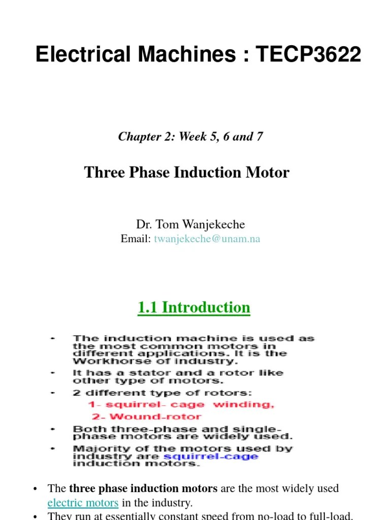 Chapter 3 Three Phase Induction Motor | PDF | Electric Motor | Transformer