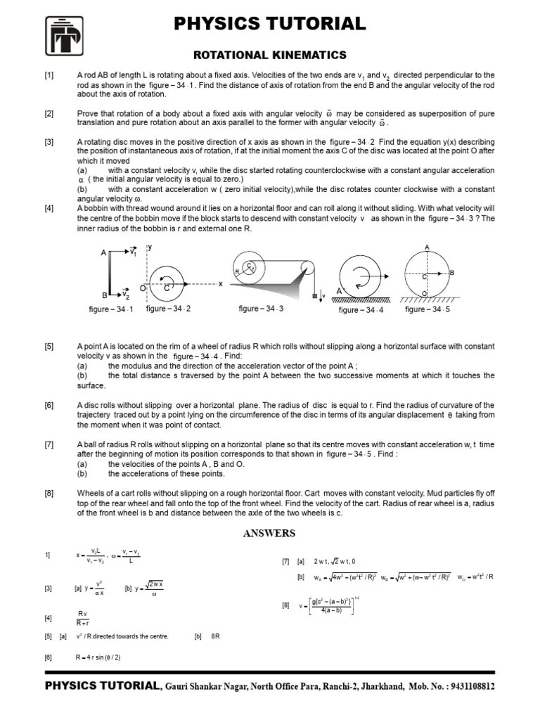 Assignment - Rotational Kinematics | PDF | Rotation Around A Fixed Axis | Velocity
