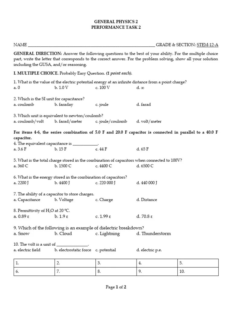 GENERAL PHYSICS 2 | PDF
