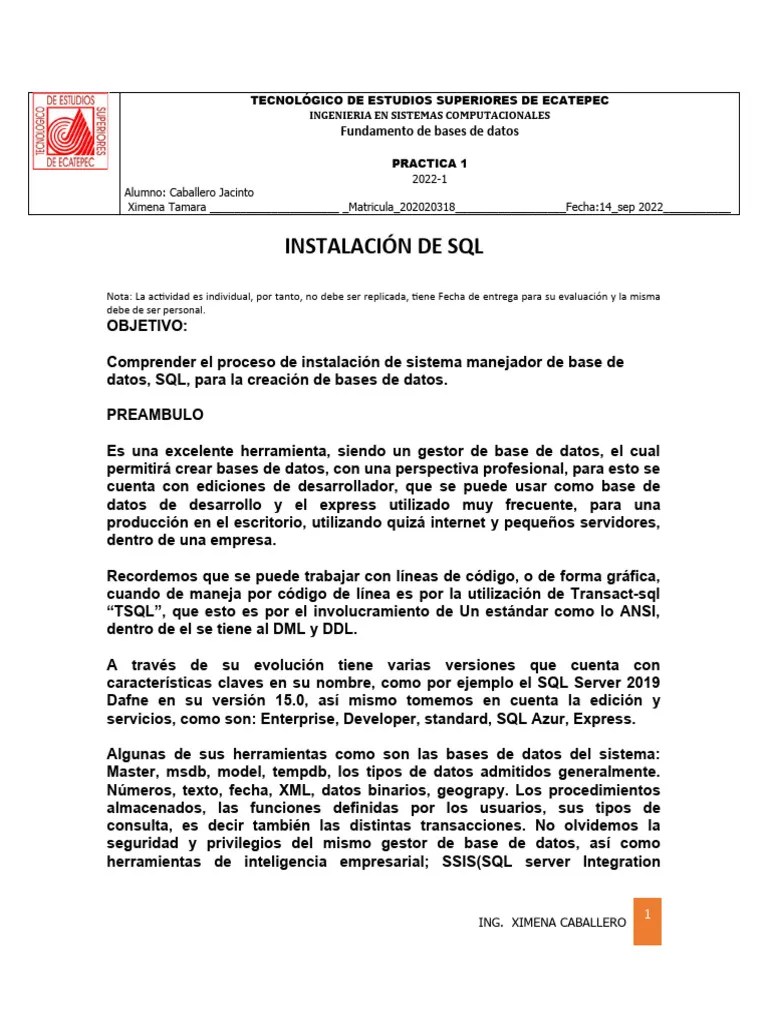1 Practica | Descargar Gratis PDF | Mi Sql | Servidor SQL De Microsoft