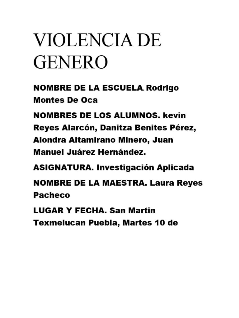 Violencia De Genero | PDF | Violencia | Género