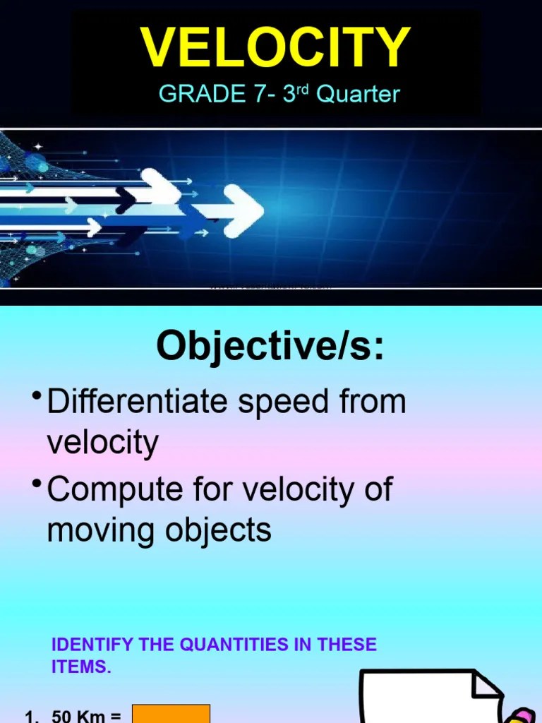 Velocity | PDF | Speed | Velocity