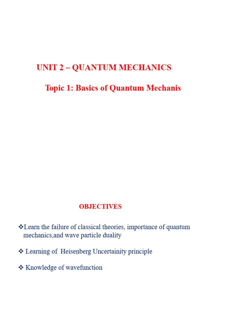 Chap 3 Quantum Basics | PDF