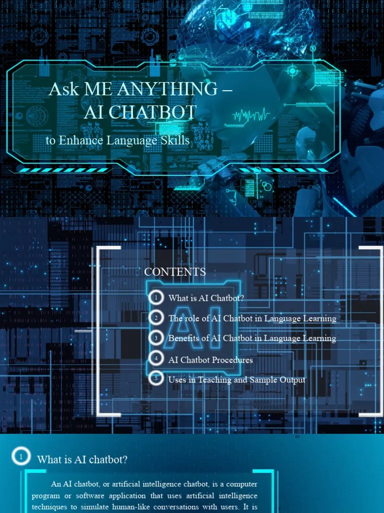 Artificial Intelligence To Enhance Language Skills Presentation In Blue ...