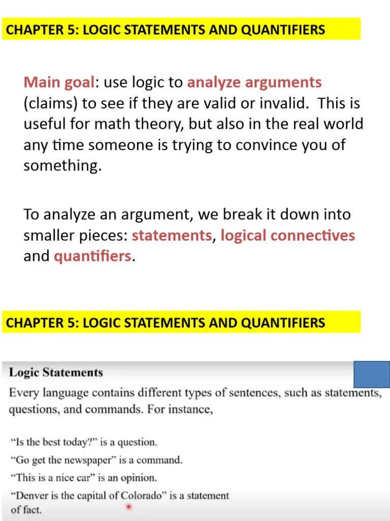 Logic Statement And Quantifiers | PDF