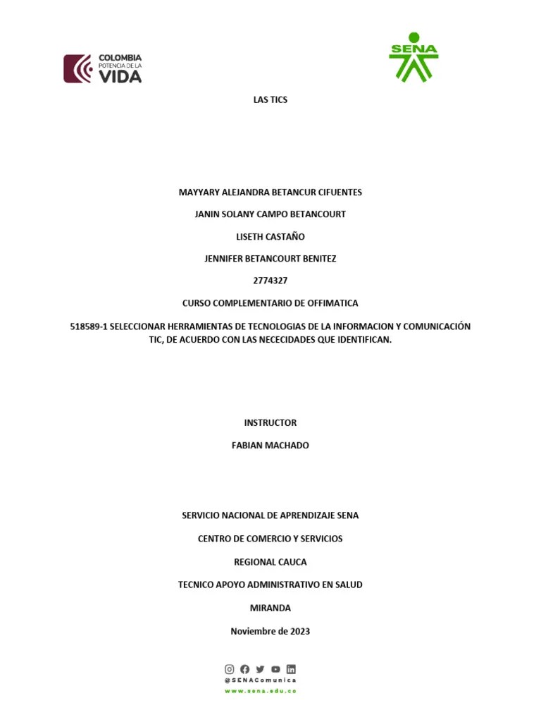 TRABAJO TICs | PDF | Tecnología De Información Y Comunicaciones | Información