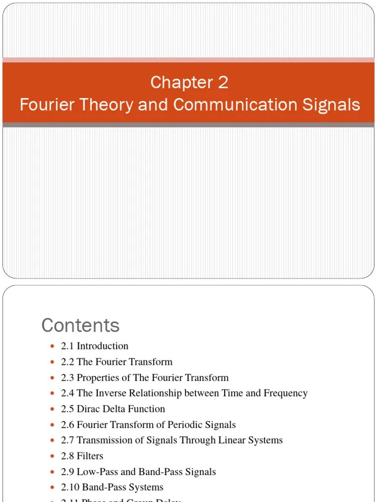 Comm-02-Fourier Theory And Communication Signals - Modified | PDF ...