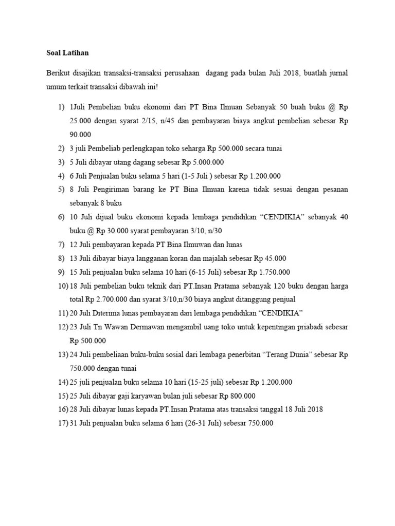 Soal Latihan Perusahaan Dagang | PDF