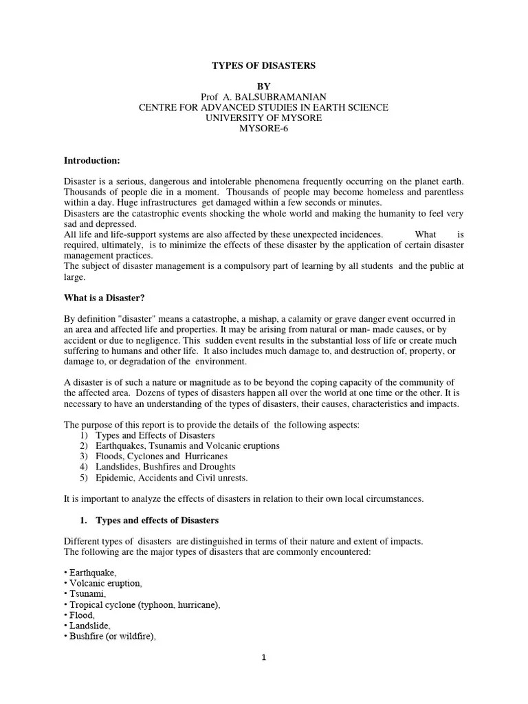 TYPESOFDISASTERS | PDF | Natural Disasters | Tropical Cyclones