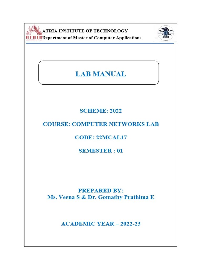 22mcal17 CN Lab Manual | PDF | Computer Network | Transmission Control ...