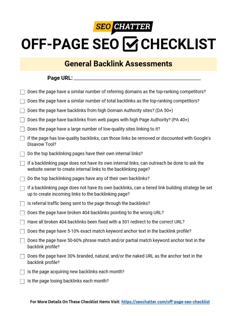 Off Page Seo Checklist | Download Free PDF | Search Engine Optimization ...