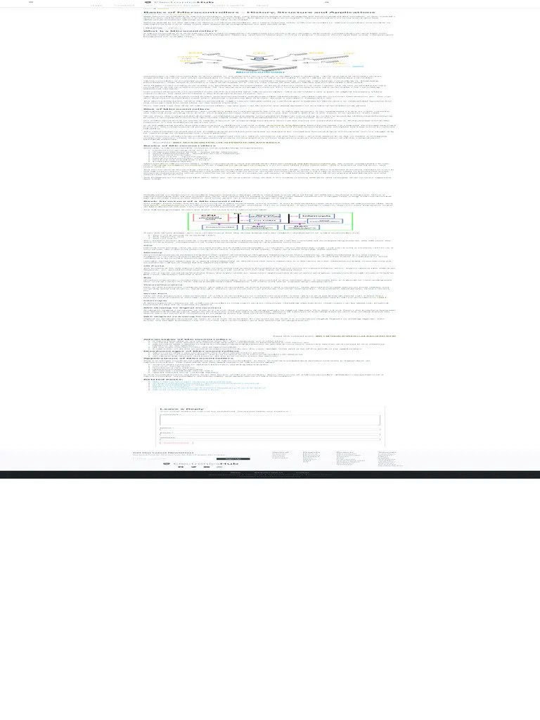 Basics Of Microcontrollers - History, Structure, Applications | PDF