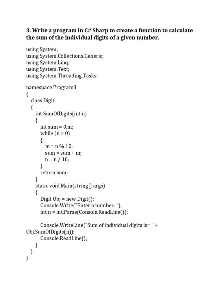 C# Lab Programs Session2 | PDF