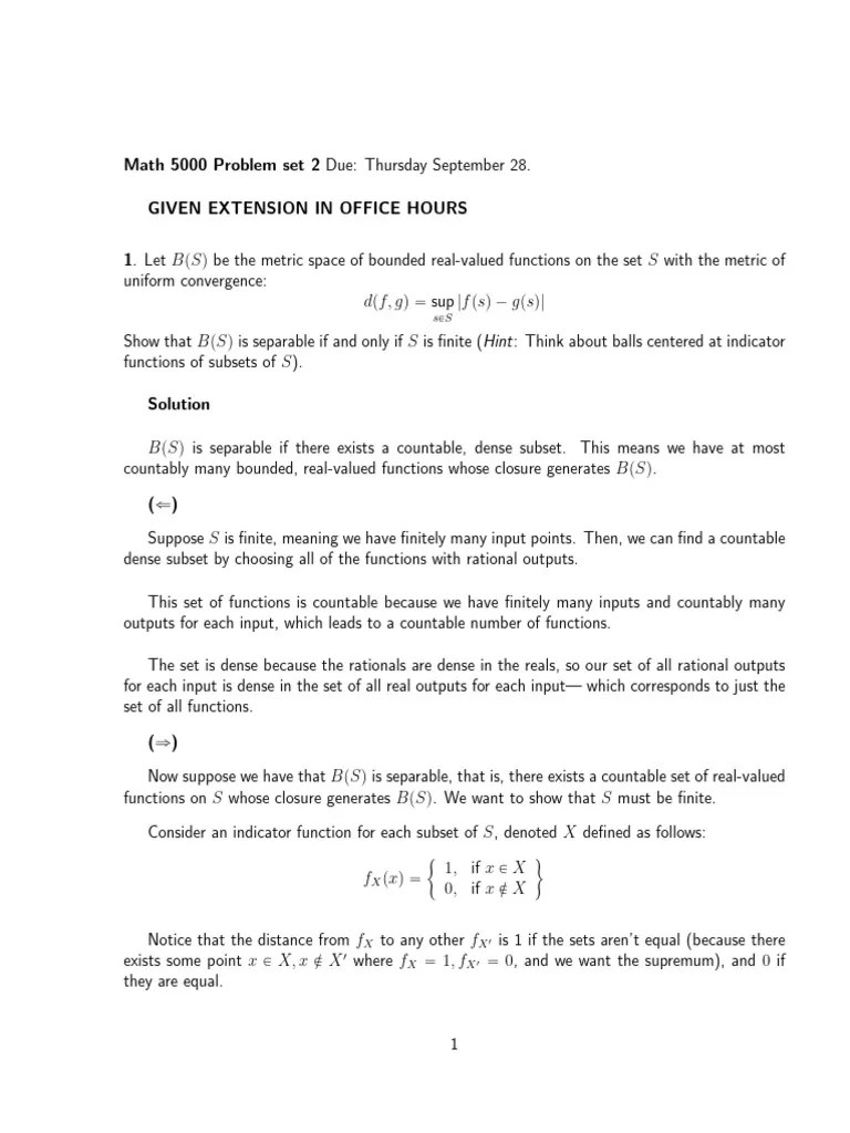 Topology Pset 2 | PDF | Compact Space | Limit (Mathematics)