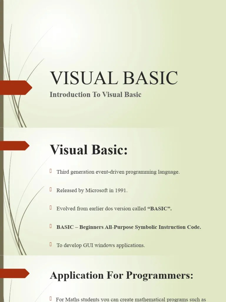 Visual Basic | PDF | Window (Computing) | Basic