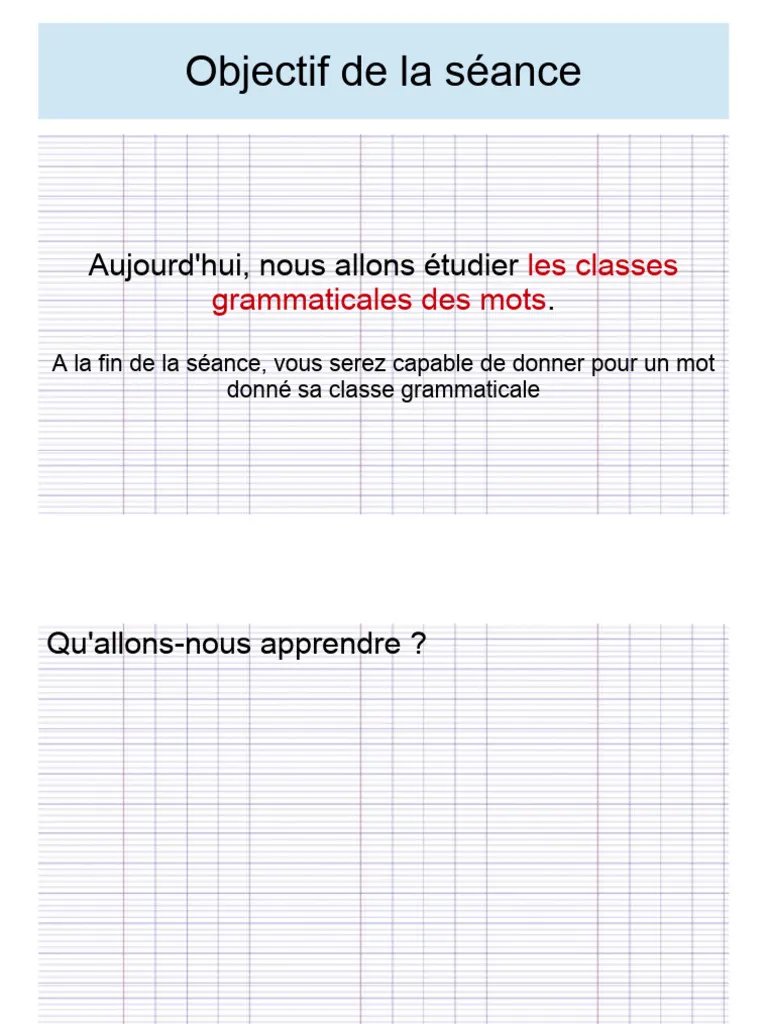Les Classes Grammaticales Des Mots  Tlcharger gratuitement PDF ...