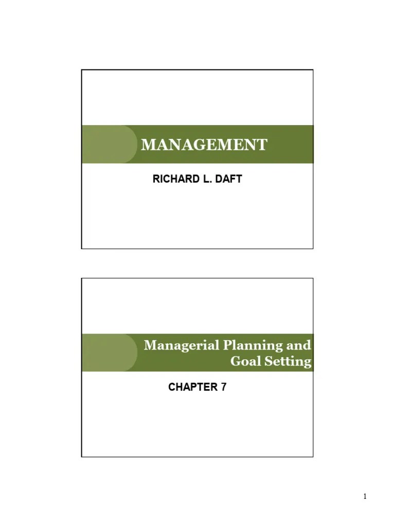 Principles Of Management - Lecture 2- Managerial Planning | PDF | Goal ...