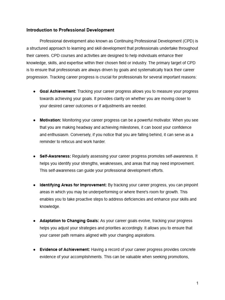 Introduction To Professional Development | Download Free PDF ...