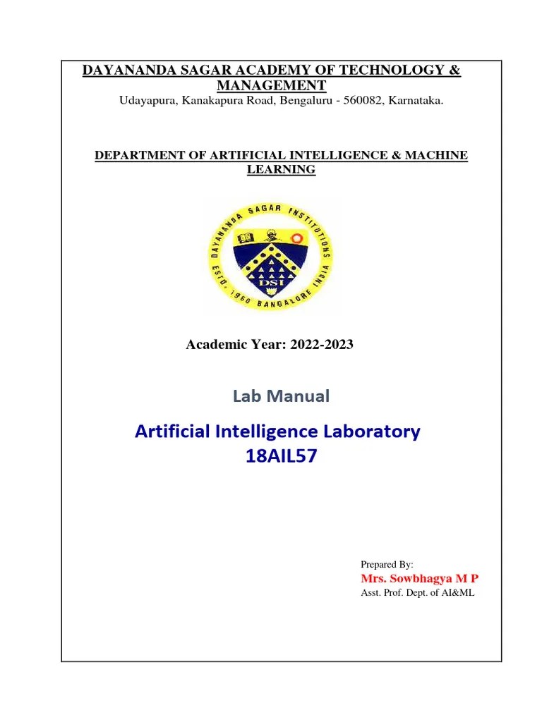 AI Lab MAnual Final | PDF | Artificial Intelligence | Intelligence (AI ...