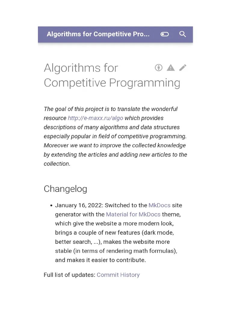 Algorithms For Competitive Programming | PDF