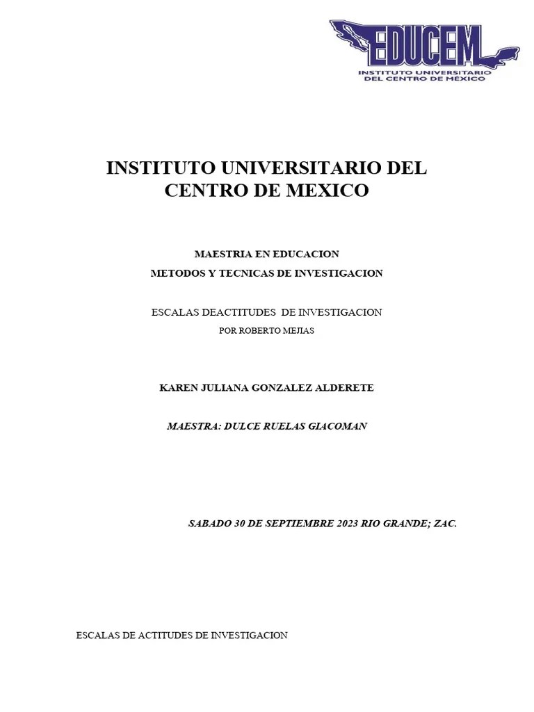 ESCALAS DE ACTITUDES DE INVESTIGACION | PDF | Escala Likert | Medición