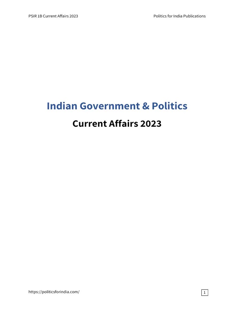 Sample Current Affairs 2023 IGP | PDF | Political Science | Government