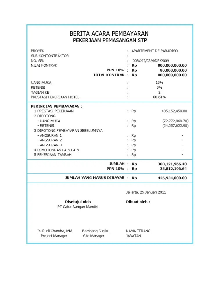 Format Tagihan Progress | PDF