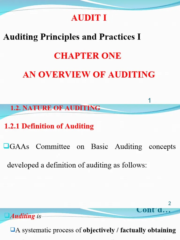 Chapter 1 Overview Of Auditing | PDF | Audit | Financial Audit
