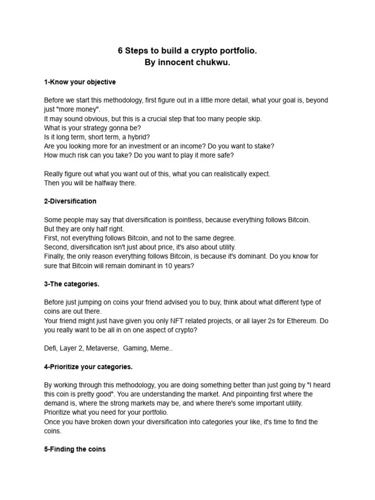 6 Steps To Build A Crypto Portfolio | PDF | Cryptocurrency ...